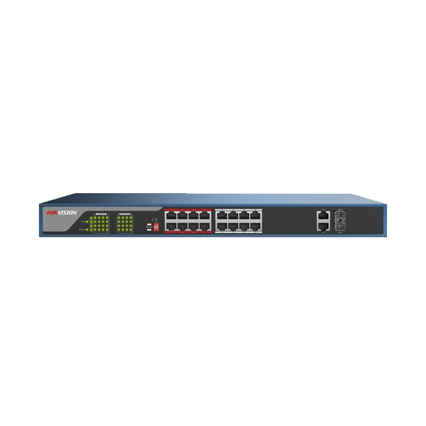 Hikvision L2, 16 Puertos 100M POE 802.3af/at 230W - Imagen 2