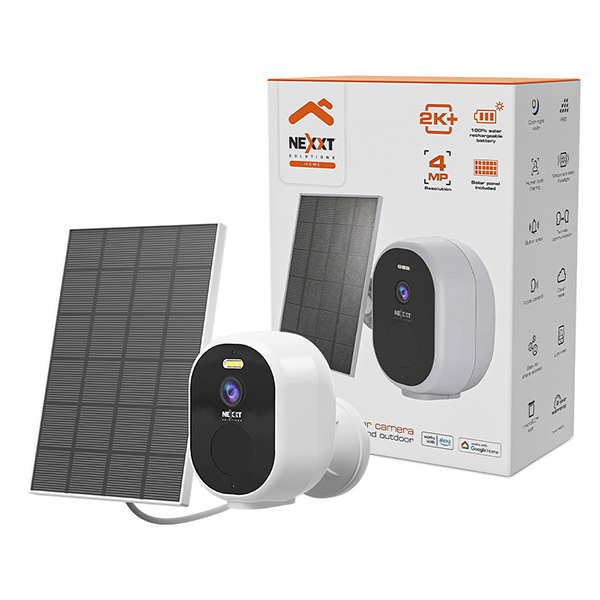 Nexxt Home Cámara Exterior 4MP 2K con Panel Solar NHC-OF20S